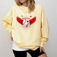 Cute Baseball &Cupid Wings Happy Valentines Boys Men Comfort Colors Sweatshirt Blue Spruce