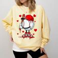 Cute Dripping Baseball Lover Valentines Day Boys Kids Comfort Colors Sweatshirt Blue Spruce