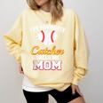 My Favorite Catcher Calls Me Mom Catcher Baseball Mom Heart Comfort Colors Sweatshirt Blue Spruce