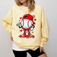 Game Day Baseball Drip Valentine Hearts Sport Lover Comfort Colors Sweatshirt Blue Spruce