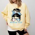 Guatemala Baseball Mom Messy Bun Comfort Colors Sweatshirt Blue Spruce Guatemala Baseball Mom Messy Bun Comfort Colors Sweatshirt Blue Spruce