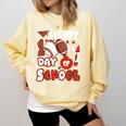 Happy 100 Days Of School Baseball Football PE Teacher Comfort Colors Sweatshirt Blue Spruce