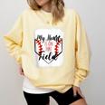 My Heart Is On That Field Baseball Mom Momm Comfort Colors Sweatshirt Blue Spruce