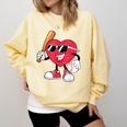 Heart Play Baseball Valentine's Day Teens Boys Girls Kids Comfort Colors Sweatshirt Blue Spruce Heart Play Baseball Valentine's Day Teens Boys Girls Kids Comfort Colors Sweatshirt Blue Spruce