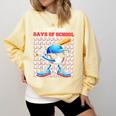 I Hit 100 Days Of School Baseball Player Kids Boys Son Comfort Colors Sweatshirt Blue Spruce