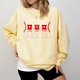 Home Plate Social Club Softball Season Baseball Mom Premium Comfort Colors Sweatshirt Blue Spruce