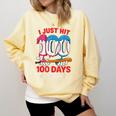 HUGvyn I Just Hit 100 Days Of School Baseball Ice Cream Boys Comfort Colors Sweatshirt Blue Spruce HUGvyn I Just Hit 100 Days Of School Baseball Ice Cream Boys Comfort Colors Sweatshirt Blue Spruce