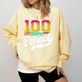Ice Cream Drip 100 Days Of School Baseball Boys 100th Day Comfort Colors Sweatshirt Blue Spruce
