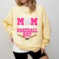 Just A Good Mom With A Baseball Bat Baseball Mom Comfort Colors Sweatshirt Blue Spruce