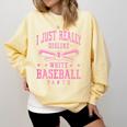 I Just Really Dislike Baseball Pants Baseball Mom Mama Comfort Colors Sweatshirt Blue Spruce