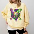Mardi Gras Ice Cream Drip Baseball Sports For Men Women Kids Comfort Colors Sweatshirt Blue Spruce Mardi Gras Ice Cream Drip Baseball Sports For Men Women Kids Comfort Colors Sweatshirt Blue Spruce
