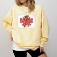 Mom Of Both Baseball Mom Mommy Premium Comfort Colors Sweatshirt Blue Spruce