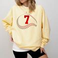 Number 7 Years Baseball 7TH Birthday Comfort Colors Sweatshirt Blue Spruce