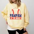 Pawpaw Rookie Of Year 1st Birthday Baseball Theme Matching Comfort Colors Sweatshirt Blue Spruce