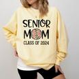 Proud Senior Baseball Mom Senior 2024 Class Leopard Game Day Comfort Colors Sweatshirt Blue Spruce