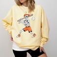 Skeleton Batting Baseball Halloween Comfort Colors Sweatshirt Blue Spruce