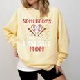 Somebody’s Loud Mouth Baseball Mom Comfort Colors Sweatshirt Blue Spruce