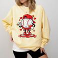 Valentine Baseball Drip Ice Cream Youth Boys Couples Comfort Colors Sweatshirt Blue Spruce