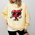 Valentines Day Baseball Heart Bat Sunglasses Men Boys Kids Comfort Colors Sweatshirt Blue Spruce