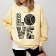 Women's Baseball Softball Baseball Mom LOVE Baseball Comfort Colors Sweatshirt Blue Spruce
