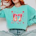6 7 Melting Number Arrow Baseball Drip Valentine's Day Comfort Colors Sweatshirt Butter