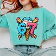 67 Baseball Ice Cream Drip Player Comfort Colors Sweatshirt Butter