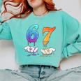Baseball 67 Ice Cream Drip Six Seven Boys Meme Comfort Colors Sweatshirt Butter
