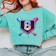 Baseball 8 Year Old Ice Cream Drip 8th Birthday Party Comfort Colors Sweatshirt Butter
