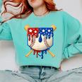 Baseball Drip American Flag Home Plate 4th Of July Patriotic Comfort Colors Sweatshirt Butter Baseball Drip American Flag Home Plate 4th Of July Patriotic Comfort Colors Sweatshirt Butter