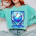 Baseball Drip Ice Cream Blue Glow Melt Ball Graphic Comfort Colors Sweatshirt Butter Baseball Drip Ice Cream Blue Glow Melt Ball Graphic Comfort Colors Sweatshirt Butter