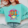Baseball Drip Jersey Number 1 For Players & 1th Birthday Comfort Colors Sweatshirt Butter