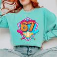 Baseball Drip Jersey Number 67 For Players & 67th Birthday Comfort Colors Sweatshirt Butter
