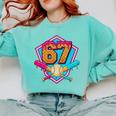 Baseball Drip Jersey Number 67 For Players & 67th Birthday Premium Tri-Blend Comfort Colors Sweatshirt Butter