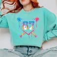 Baseball Ice Cream Drip Number 67 Player 67th Birthday 6 7 Comfort Colors Sweatshirt Butter Baseball Ice Cream Drip Number 67 Player 67th Birthday 6 7 Comfort Colors Sweatshirt Butter