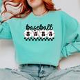 Baseball Mama Retro Groovy Baseball Mom Mother Game Day Comfort Colors Sweatshirt Butter