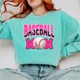 BASEBALL MOM BREAST CANCER RIBBON PINK SPORTS MOM Comfort Colors Sweatshirt Butter