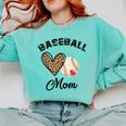 Baseball Mom Leopard Heart Baseball Player Kids Comfort Colors Sweatshirt Butter