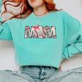 Baseball Mom With Pink Bow Comfort Colors Sweatshirt Butter