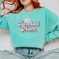 Baseball Mom Sporty Retro Baseball Team Momma Gray Comfort Colors Sweatshirt Butter