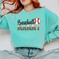 Baseball Nanny Women BallPark Nanny Baseball Mom Comfort Colors Sweatshirt Butter