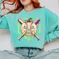 Baseball Pumpkin Halloween Baseball Drip Spooky Halloween Comfort Colors Sweatshirt Butter