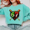 Baseball Six Seven 67 Meme Ice Cream Drip Xmas Women Men Comfort Colors Sweatshirt Butter Baseball Six Seven 67 Meme Ice Cream Drip Xmas Women Men Comfort Colors Sweatshirt Butter