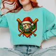 Baseball Xmas Christmas Baseball Ice Cream Drip Boys Comfort Colors Sweatshirt Butter