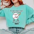 My Boy Might Not Always Swing Humors Baseball Mom Comfort Colors Sweatshirt Butter My Boy Might Not Always Swing Humors Baseball Mom Comfort Colors Sweatshirt Butter