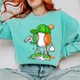 Boys St Patricks Day Kids Baseball Player Ice Cream Drip Comfort Colors Sweatshirt Butter Boys St Patricks Day Kids Baseball Player Ice Cream Drip Comfort Colors Sweatshirt Butter