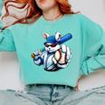 Cool Rabbit Baseball Easter Men Boy Toddler Kid Comfort Colors Sweatshirt Butter Cool Rabbit Baseball Easter Men Boy Toddler Kid Comfort Colors Sweatshirt Butter