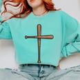 Cross Baseball Bats Christian Faith Sports Coach Pitcher Comfort Colors Sweatshirt Butter Cross Baseball Bats Christian Faith Sports Coach Pitcher Comfort Colors Sweatshirt Butter