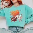 Football Basketball Baseball Heart Valentine Boys Men Kid Comfort Colors Sweatshirt Butter Football Basketball Baseball Heart Valentine Boys Men Kid Comfort Colors Sweatshirt Butter