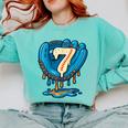 Ice Cream Baseball Glove 7th Birthday Edition Comfort Colors Sweatshirt Butter
