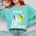 It's My 12th Birthday Baseball Softball Heart 12 Year Old Comfort Colors Sweatshirt Butter